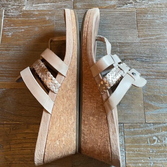 UGG Maddie Taupe Braided Wedge Heel Sandals Size 7 - Picture 7 of 16